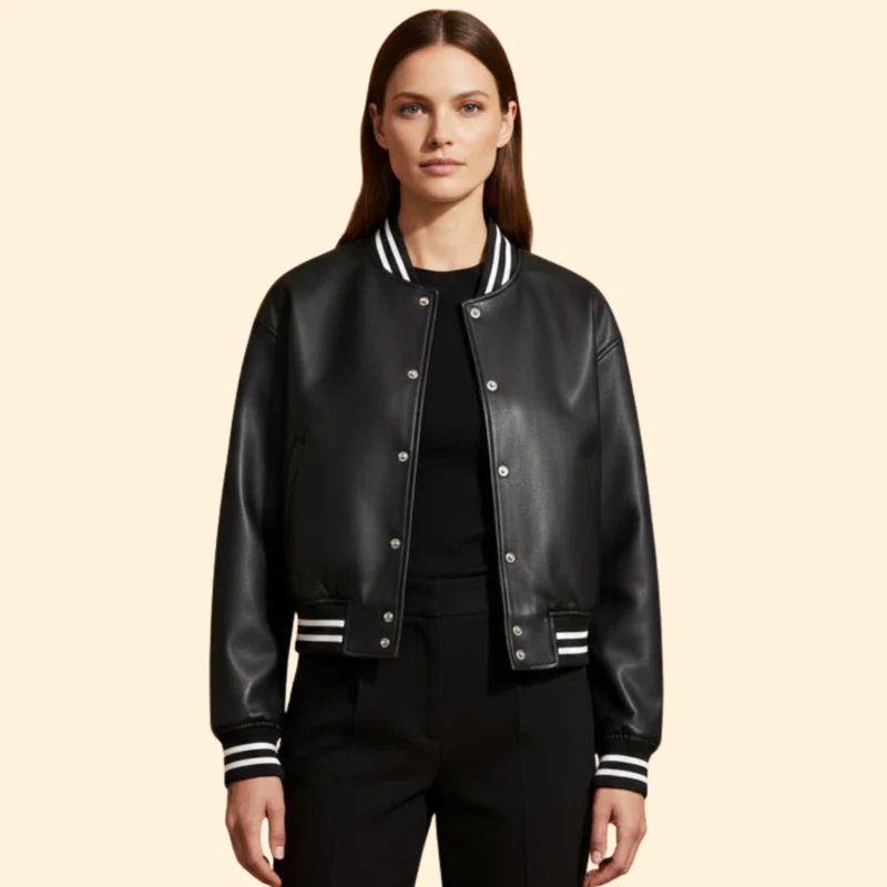 Women's Cropped Bomber Jacket - Image 2