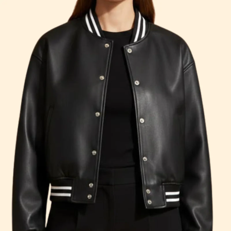 Women's Cropped Bomber Jacket - Image 5