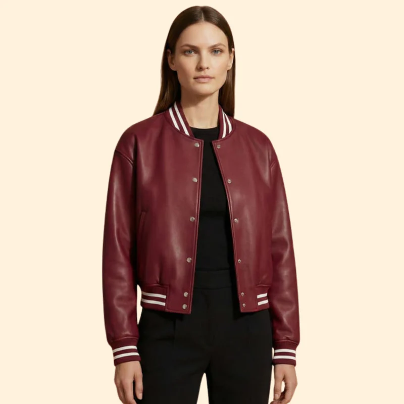 Women's Cropped Bomber Jacket - Image 6