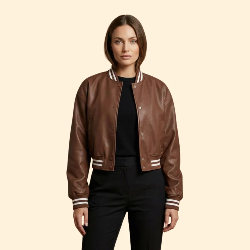 Women's Cropped Bomber Jacket - Image 7