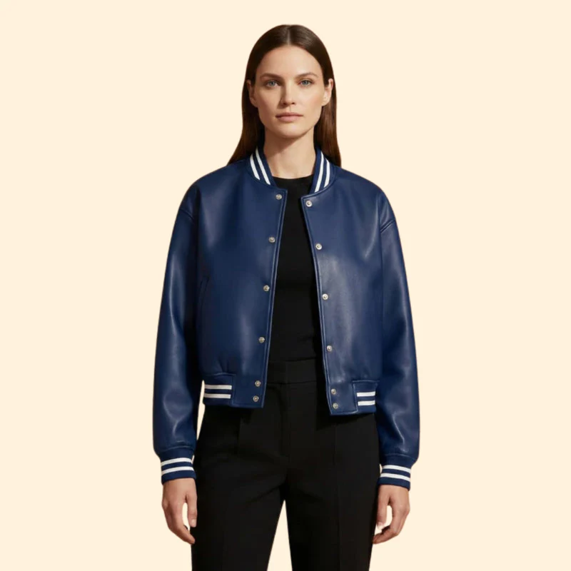Women's Cropped Bomber Jacket - Image 8