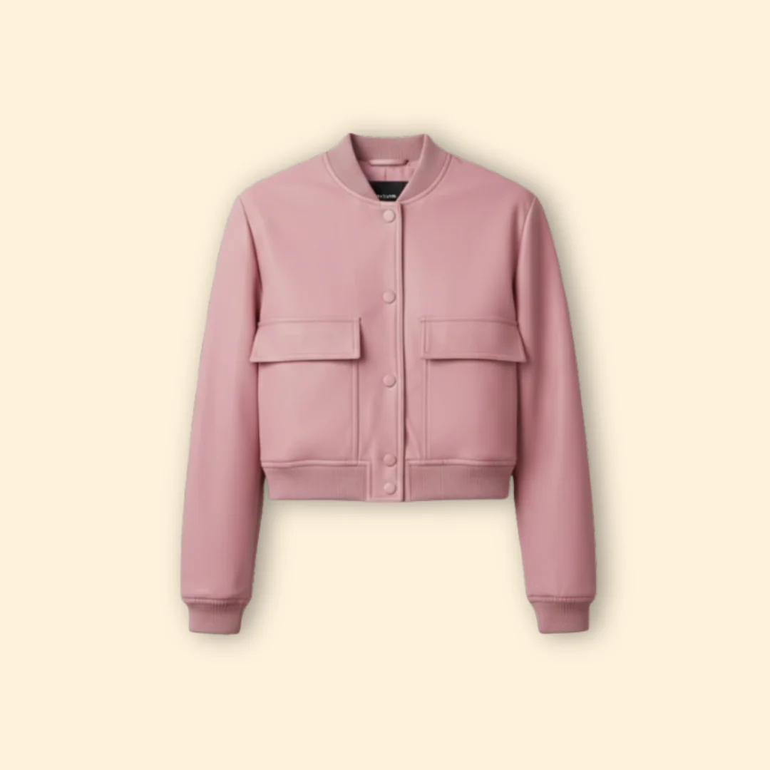 Women’s Cropped Jacket with Front Flap Pockets