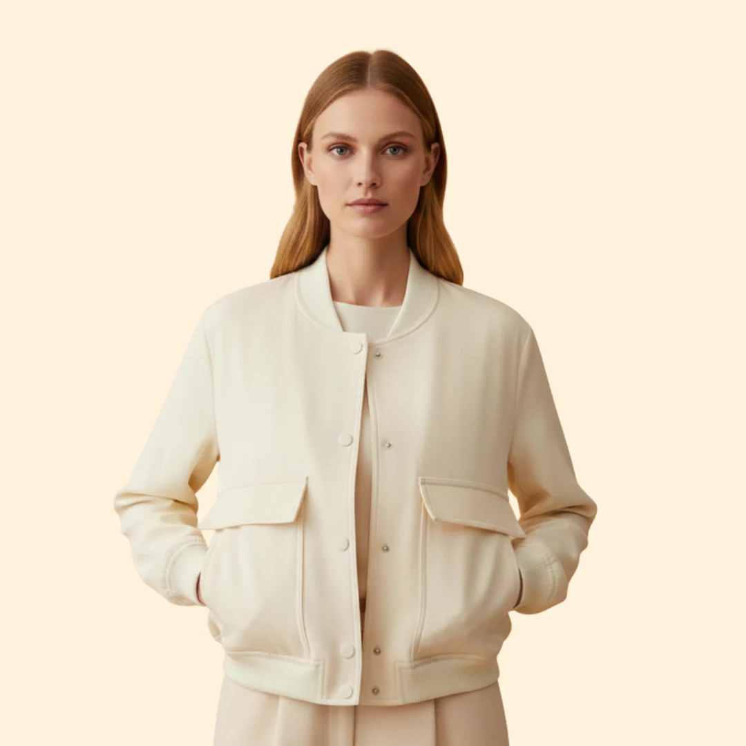Women’s Cropped Jacket with Front Flap Pockets - Image 8