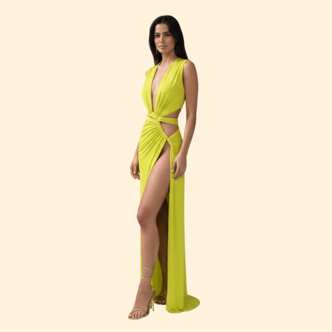 Women’s Cut-Out Dress with Side Slit - Image 3