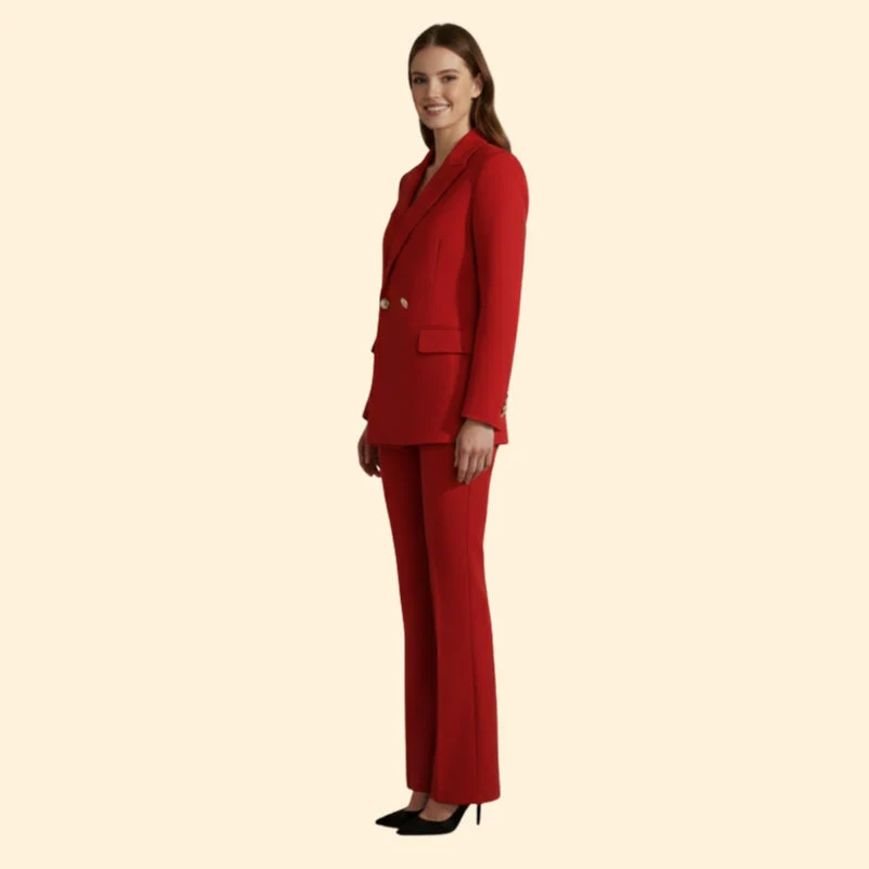 Women's Double Breasted Blazer Suit Set - Image 3