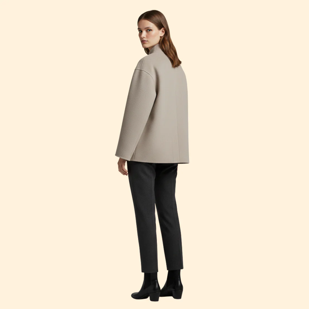 Women’s Double-Breasted Jacket with High Collar - Image 3