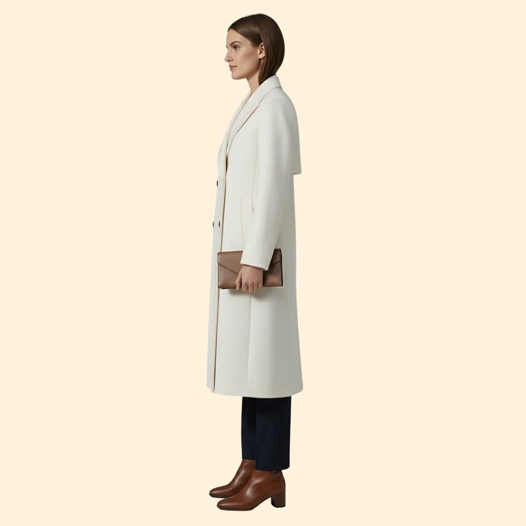 Women’s Double-Breasted Trench Coat with Front Buttons - Image 3