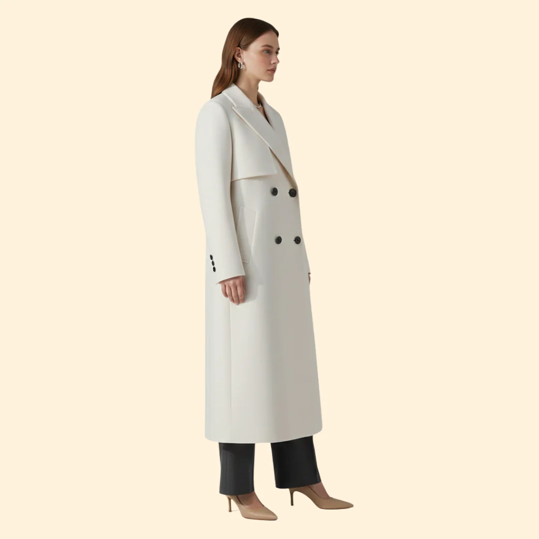 Women’s Double-Breasted Trench Coat with Front Buttons - Image 4
