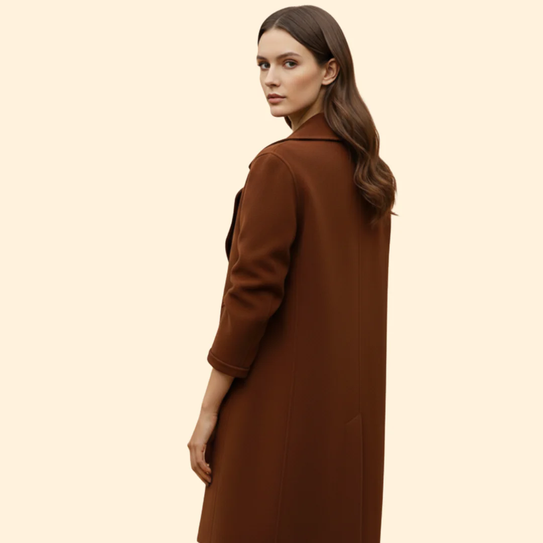 Women’s Double-Breasted Trench Coat with Notched Lapel - Image 4