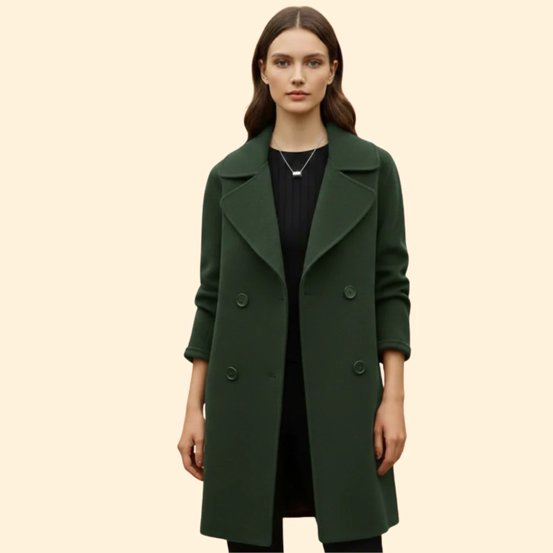 Women’s Double-Breasted Trench Coat with Notched Lapel - Image 6