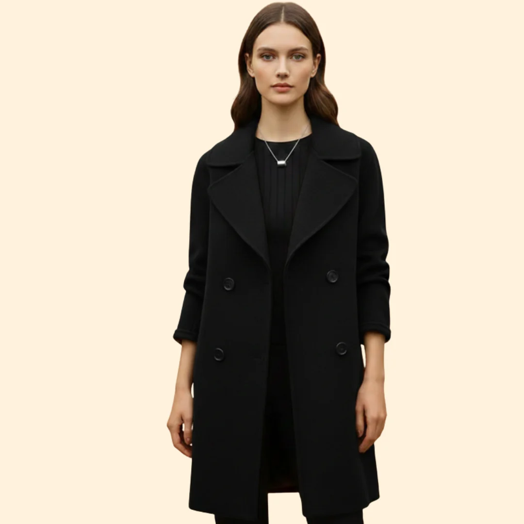 Women’s Double-Breasted Trench Coat with Notched Lapel - Image 7