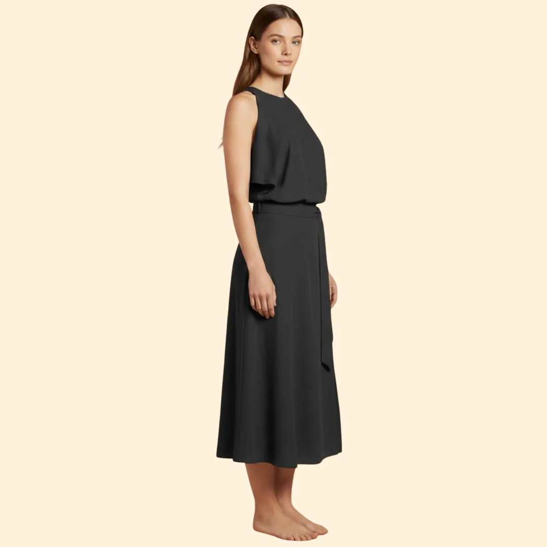 Women’s Draped Dress with Slit - Image 4