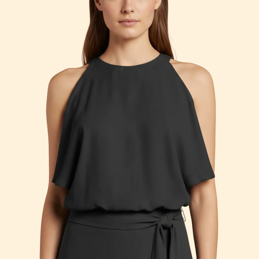 Women’s Draped Dress with Slit - Image 5