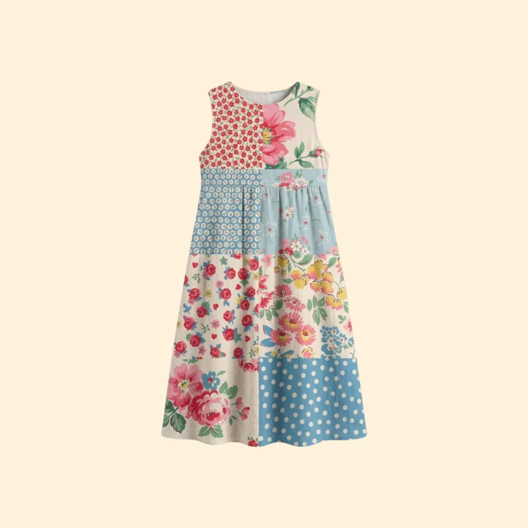 Women’s Dress with Floral Patchwork