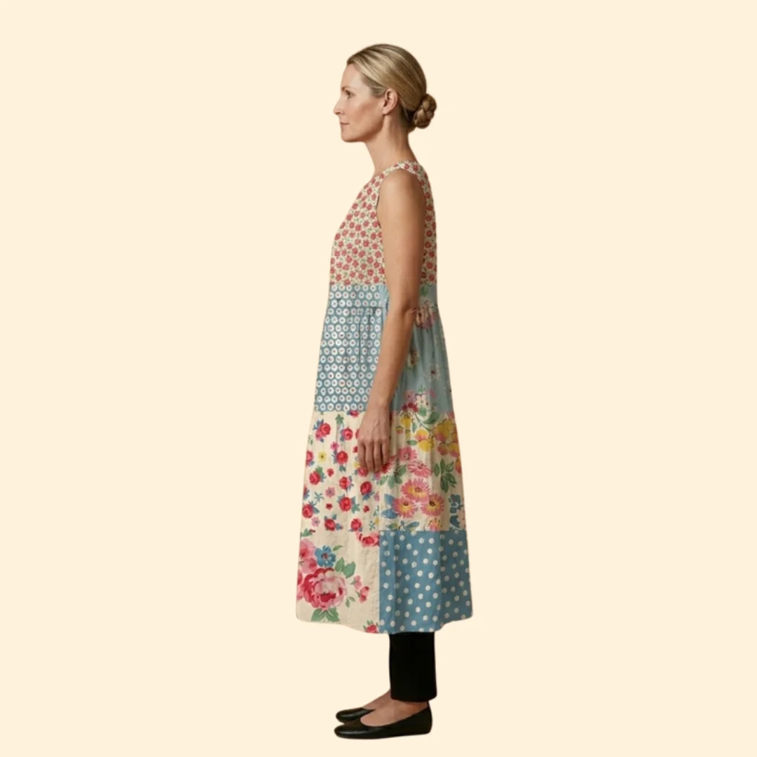 Women’s Dress with Floral Patchwork - Image 4
