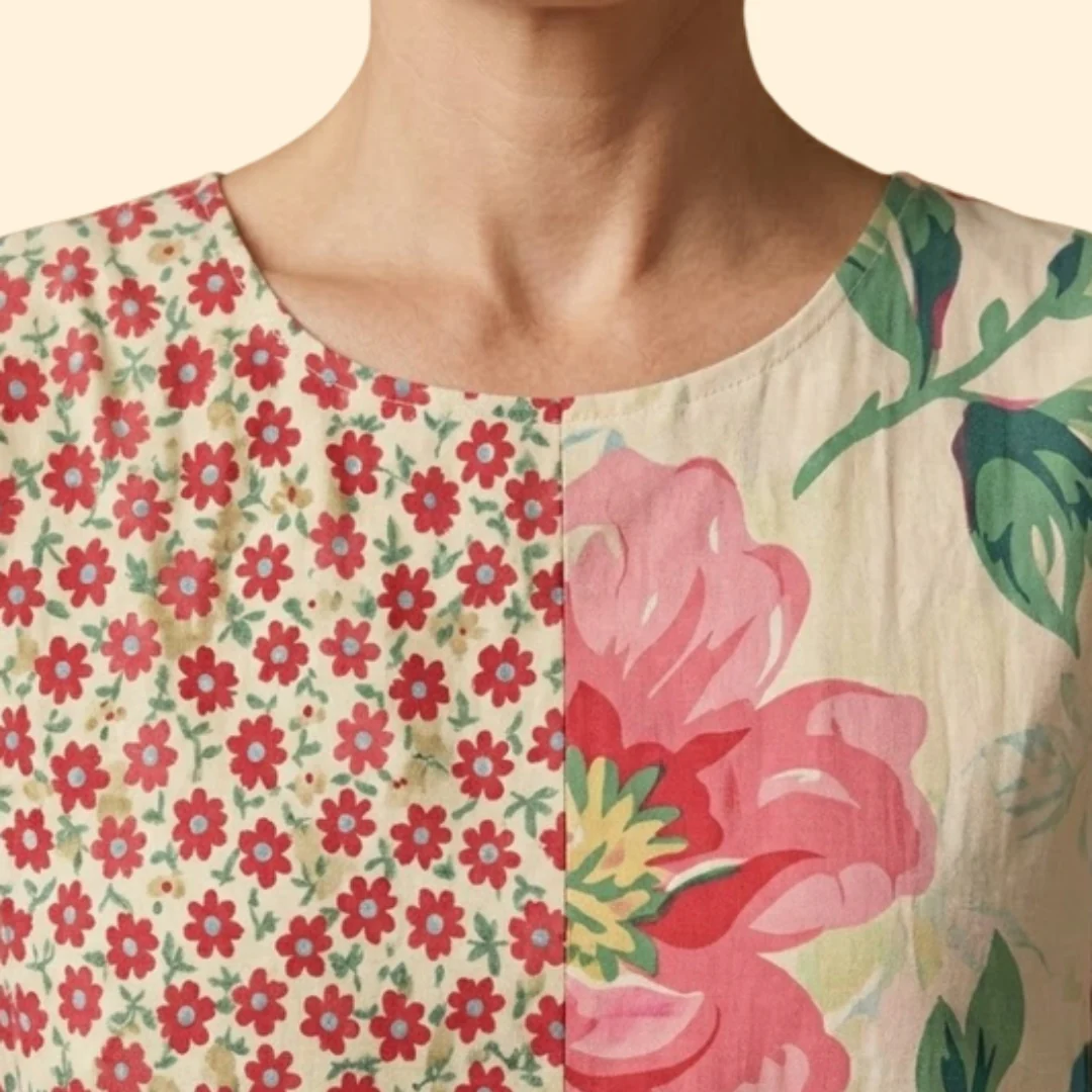 Women’s Dress with Floral Patchwork - Image 6