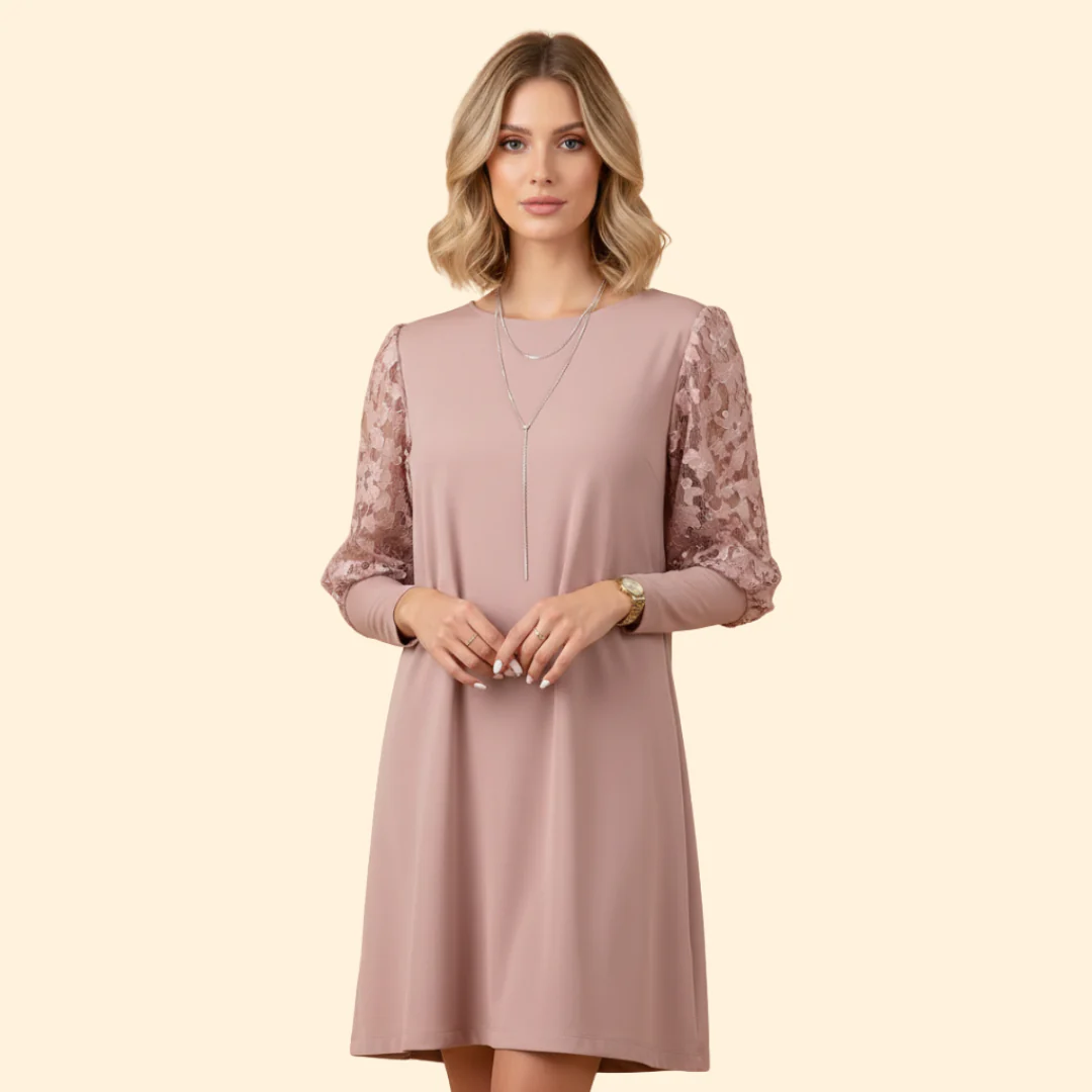 Women’s Dress with Lace Sleeves - Image 7