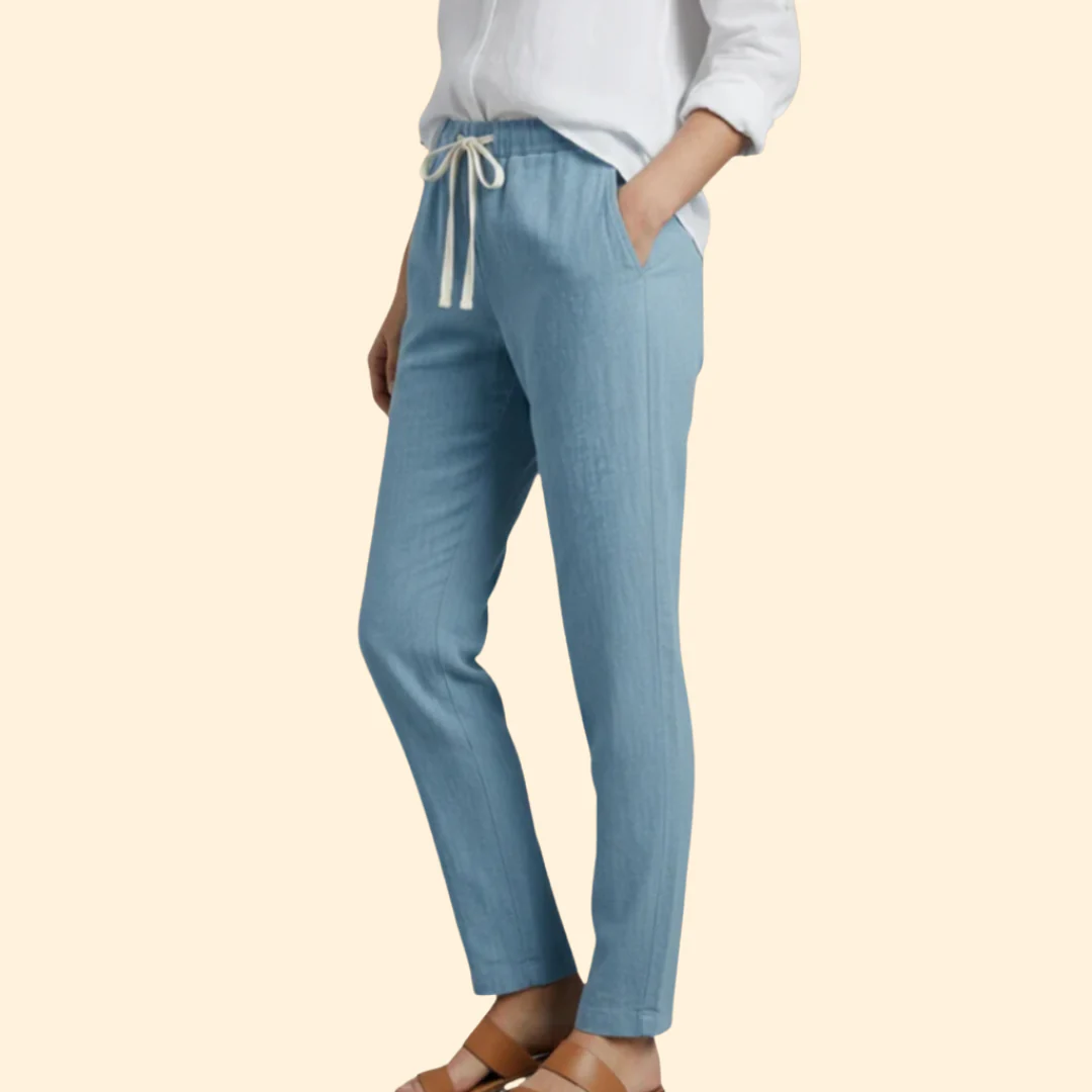 Women’s Easy Fit Trousers with Drawstring Waist - Image 4