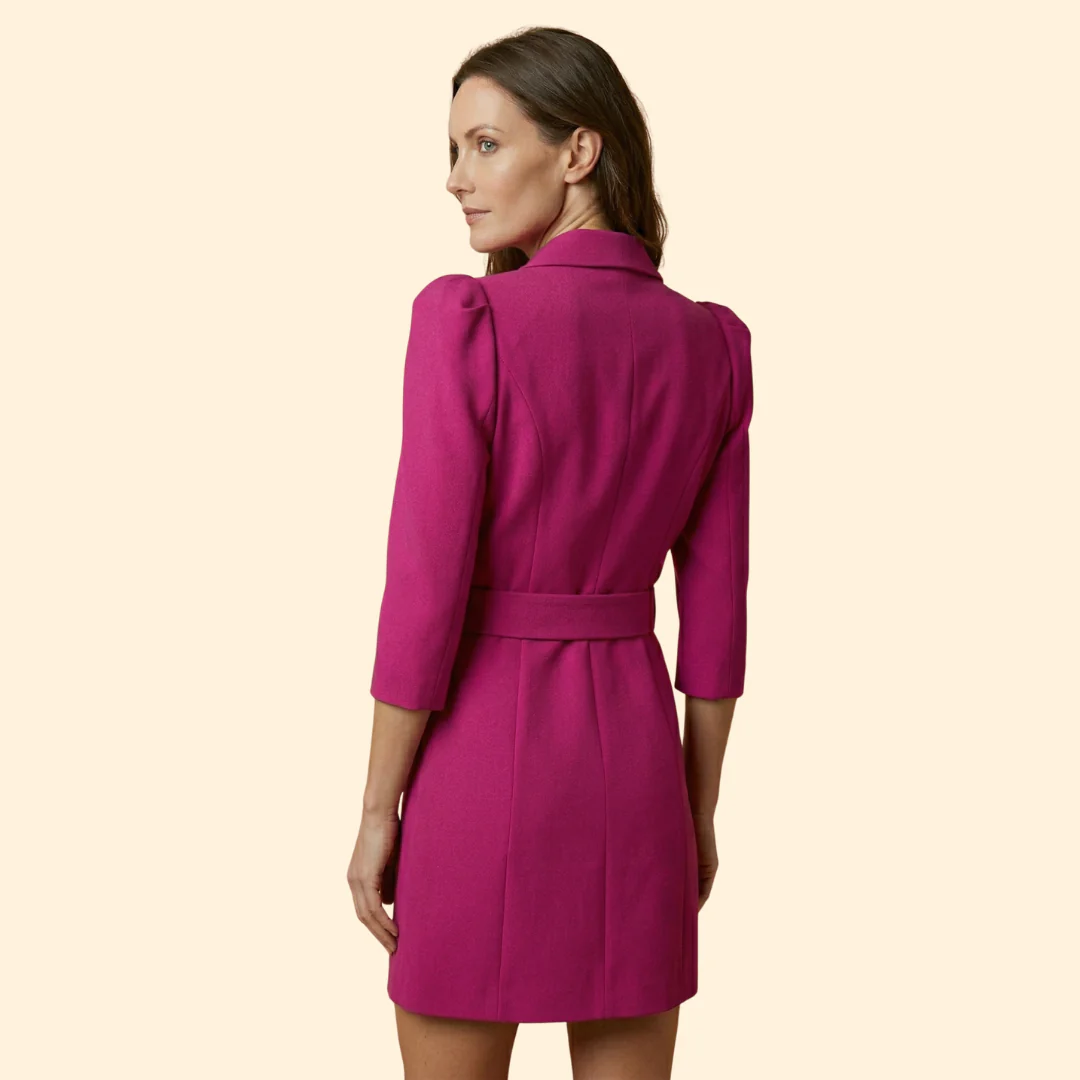Women's Elegant Buttoned Blazer Dress - Image 4