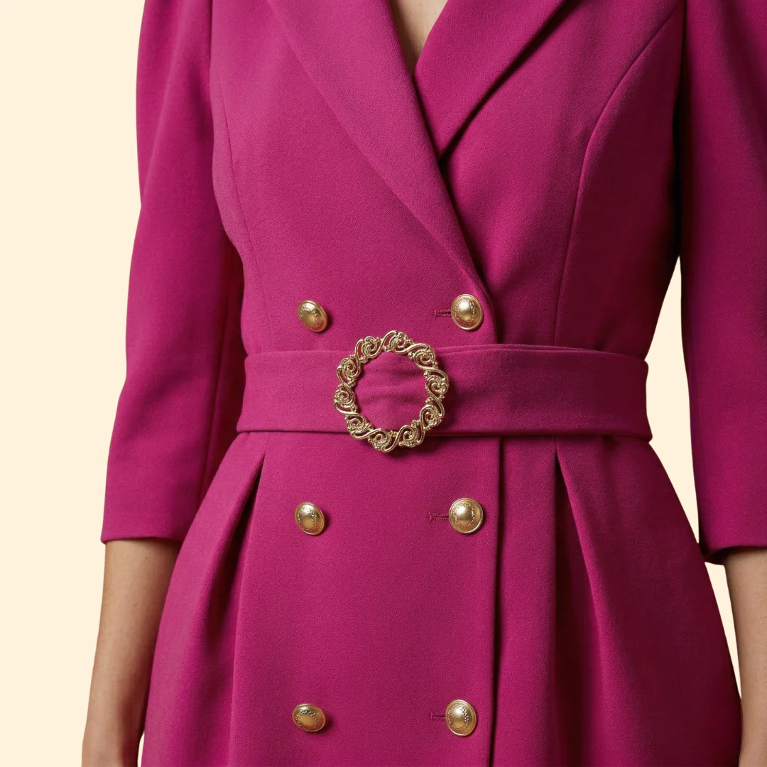 Women's Elegant Buttoned Blazer Dress - Image 6