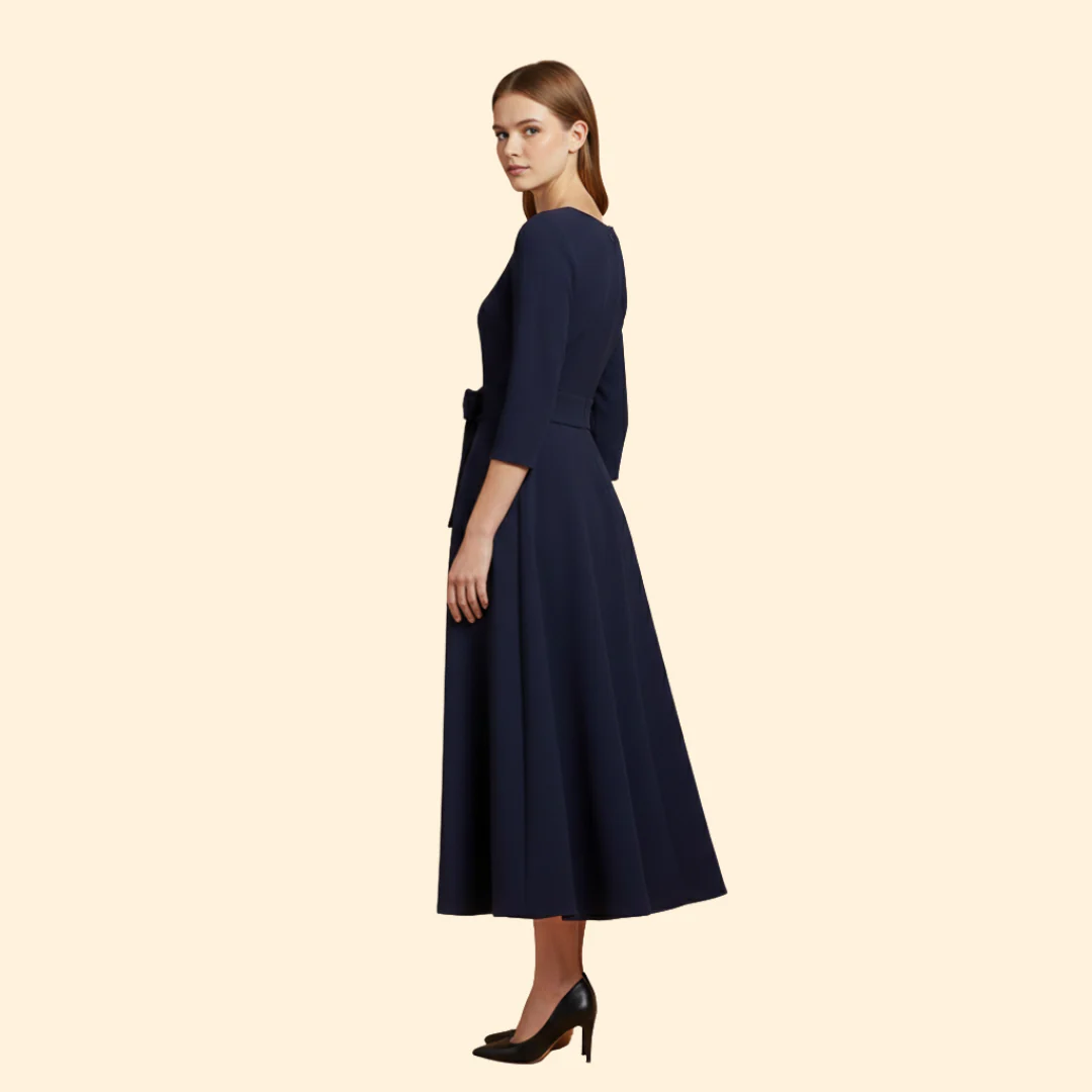 Women’s Elegant Dress with Tie Waist - Image 5