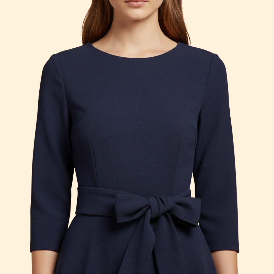 Women’s Elegant Dress with Tie Waist - Image 6