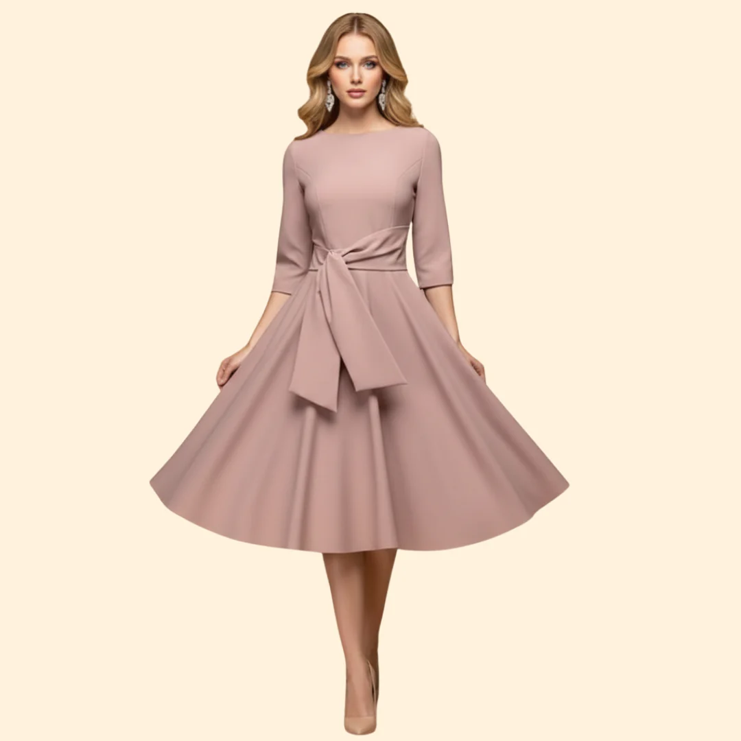 Women’s Elegant Dress with Tie Waist - Image 7