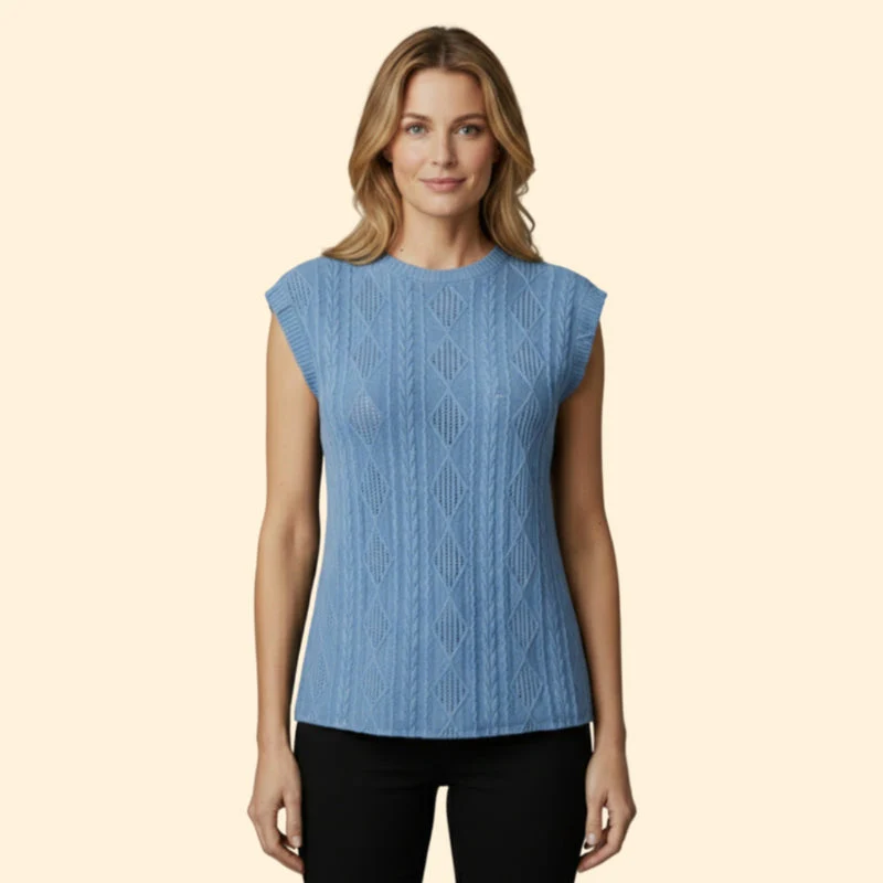 Women's Elegant Jacquard Lace Detail T-Shirt - Image 11