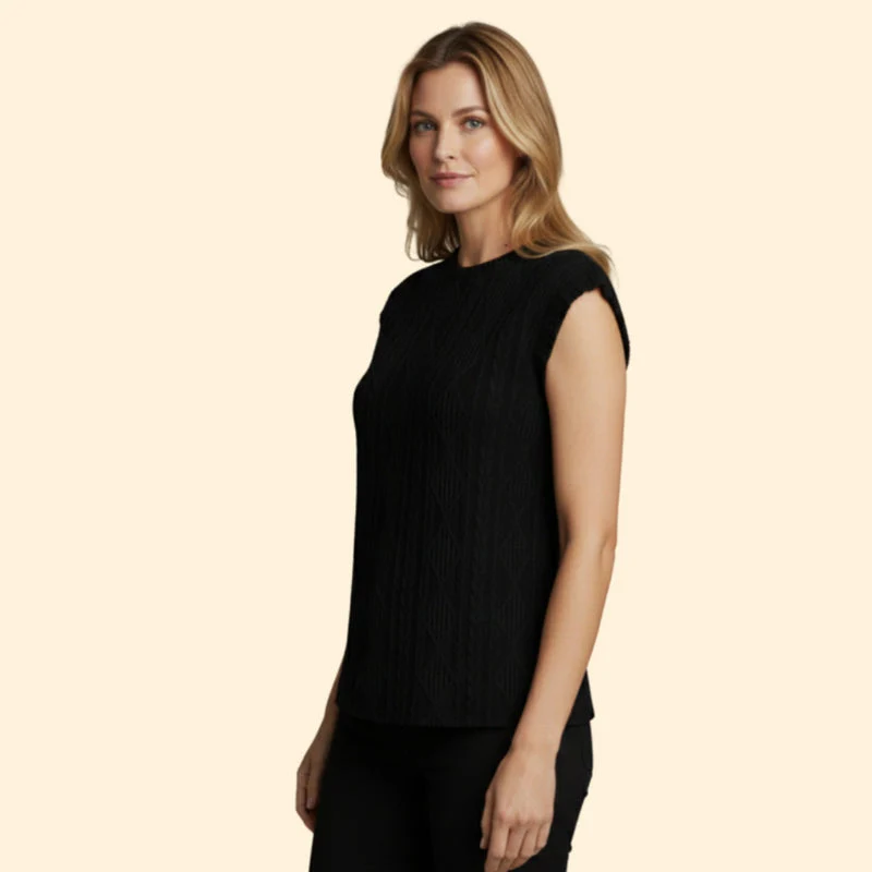 Women's Elegant Jacquard Lace Detail T-Shirt - Image 3