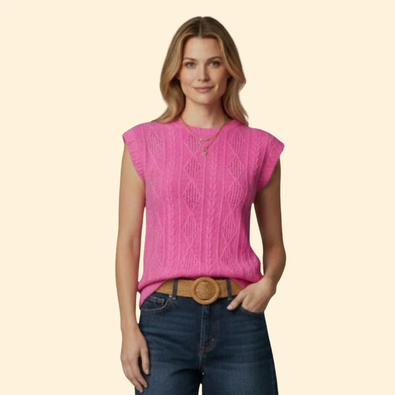 Women's Elegant Jacquard Lace Detail T-Shirt - Image 8