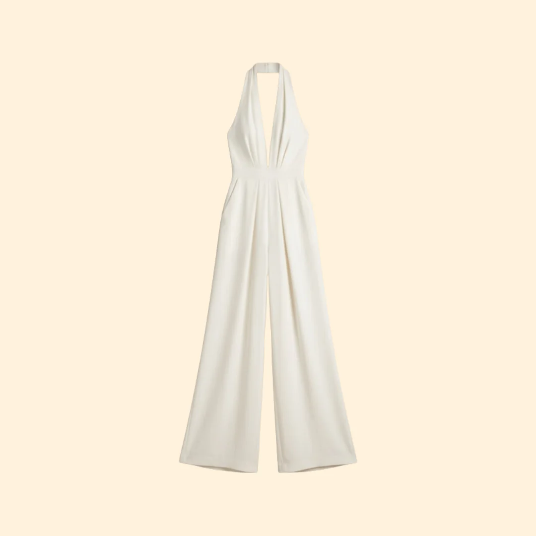 Women’s Elegant Jumpsuit Deep V Neckline