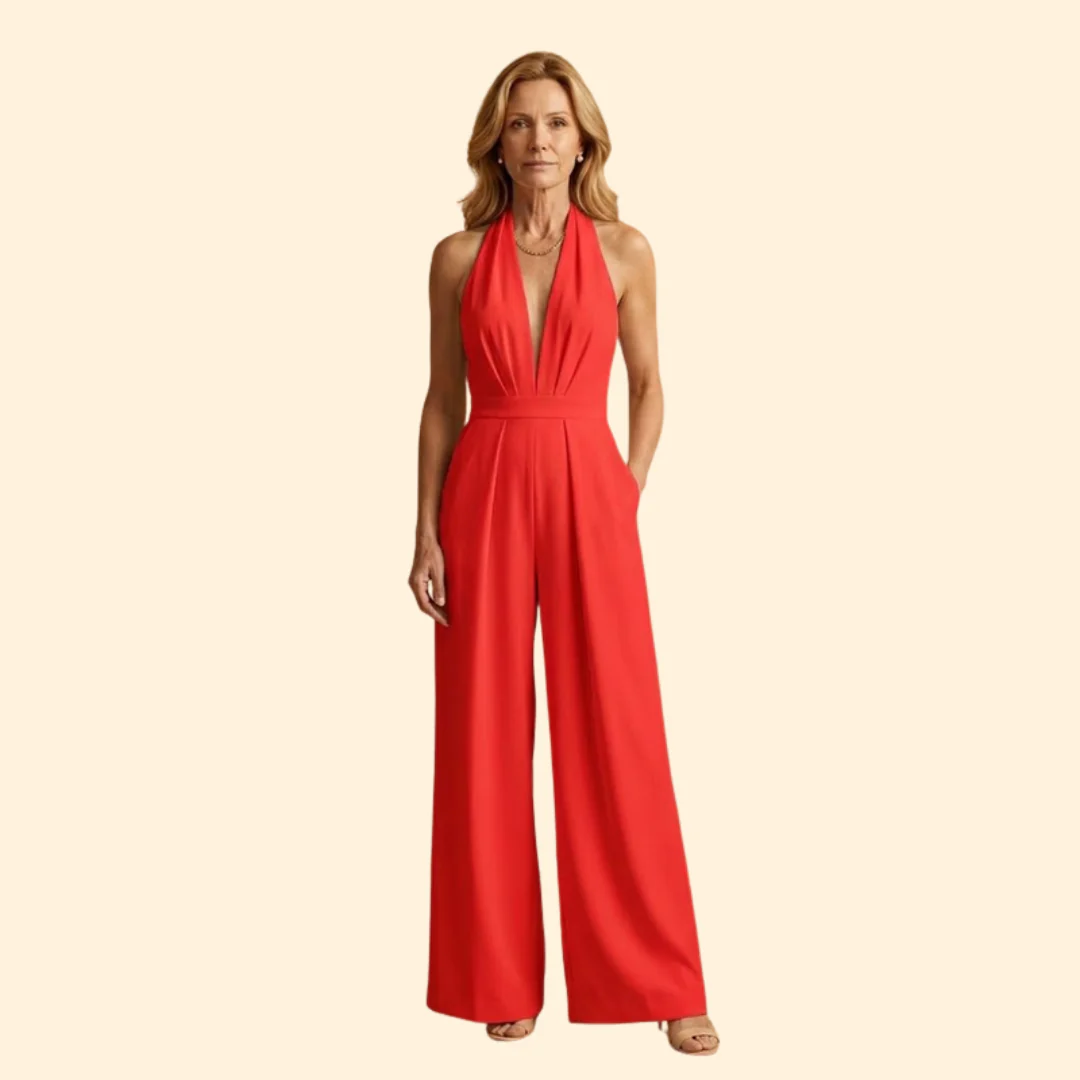 Women’s Elegant Jumpsuit Deep V Neckline - Image 10