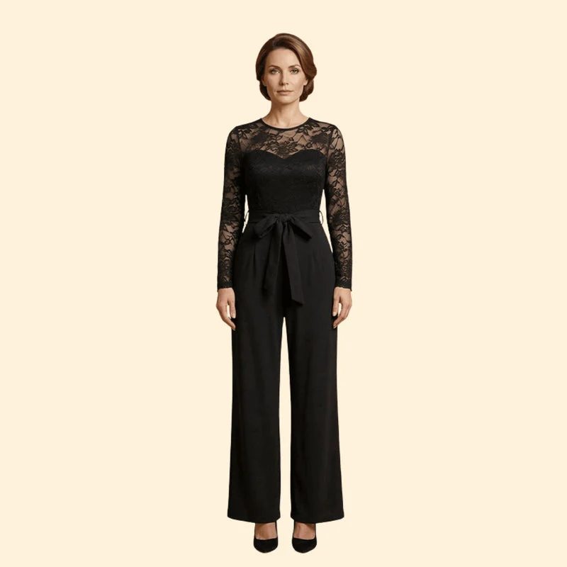 Women’s Elegant Jumpsuit Lace Top - Image 2
