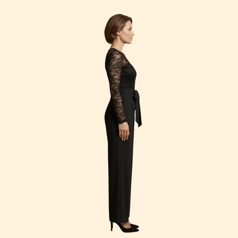 Women’s Elegant Jumpsuit Lace Top - Image 4