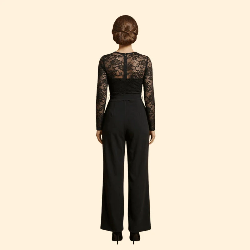Women’s Elegant Jumpsuit Lace Top - Image 5