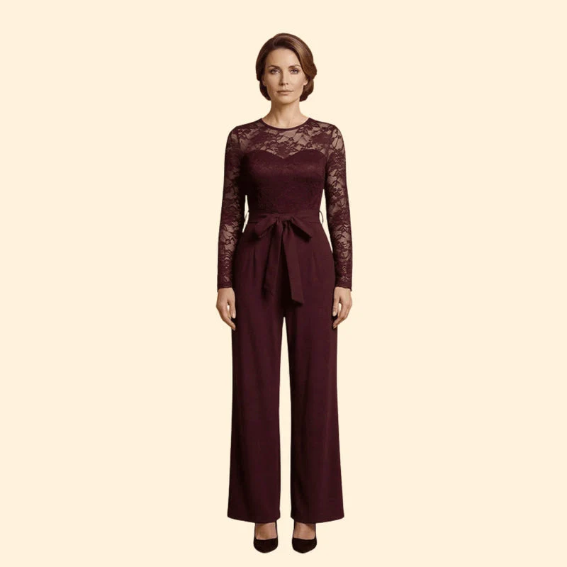 Women’s Elegant Jumpsuit Lace Top - Image 9