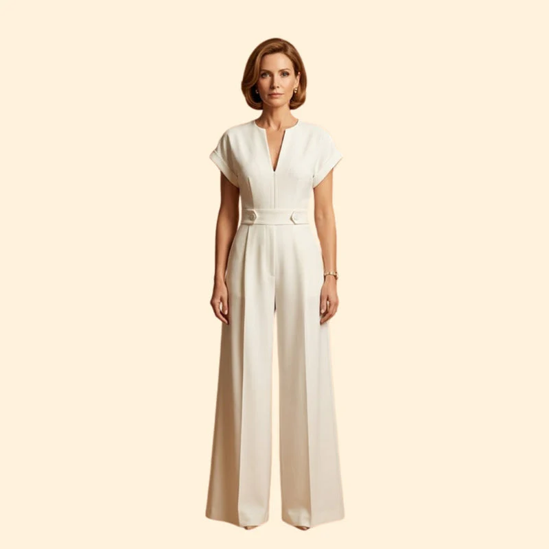 Women’s Elegant Jumpsuit V Neckline - Image 2