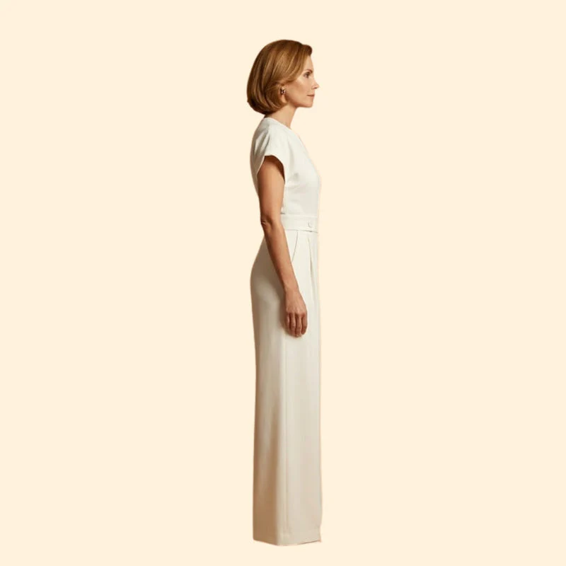 Women’s Elegant Jumpsuit V Neckline - Image 3