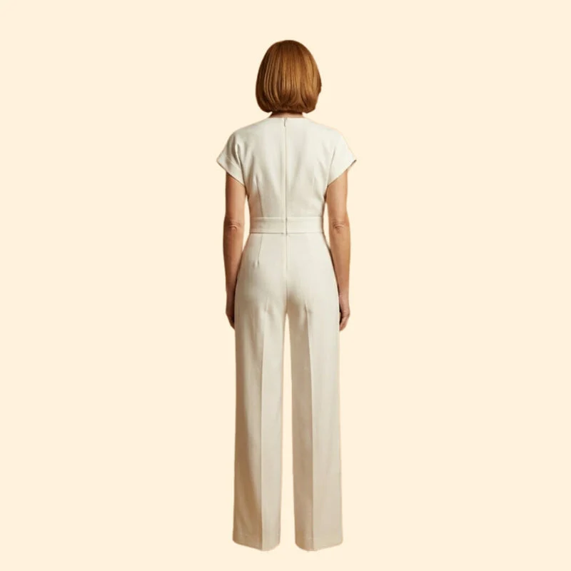 Women’s Elegant Jumpsuit V Neckline - Image 4