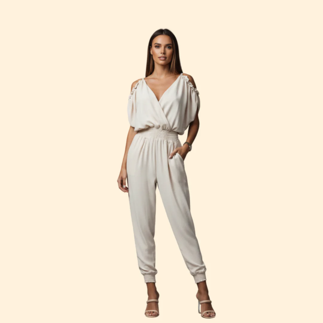 Women’s Elegant Jumpsuit with Open Shoulders - Image 2