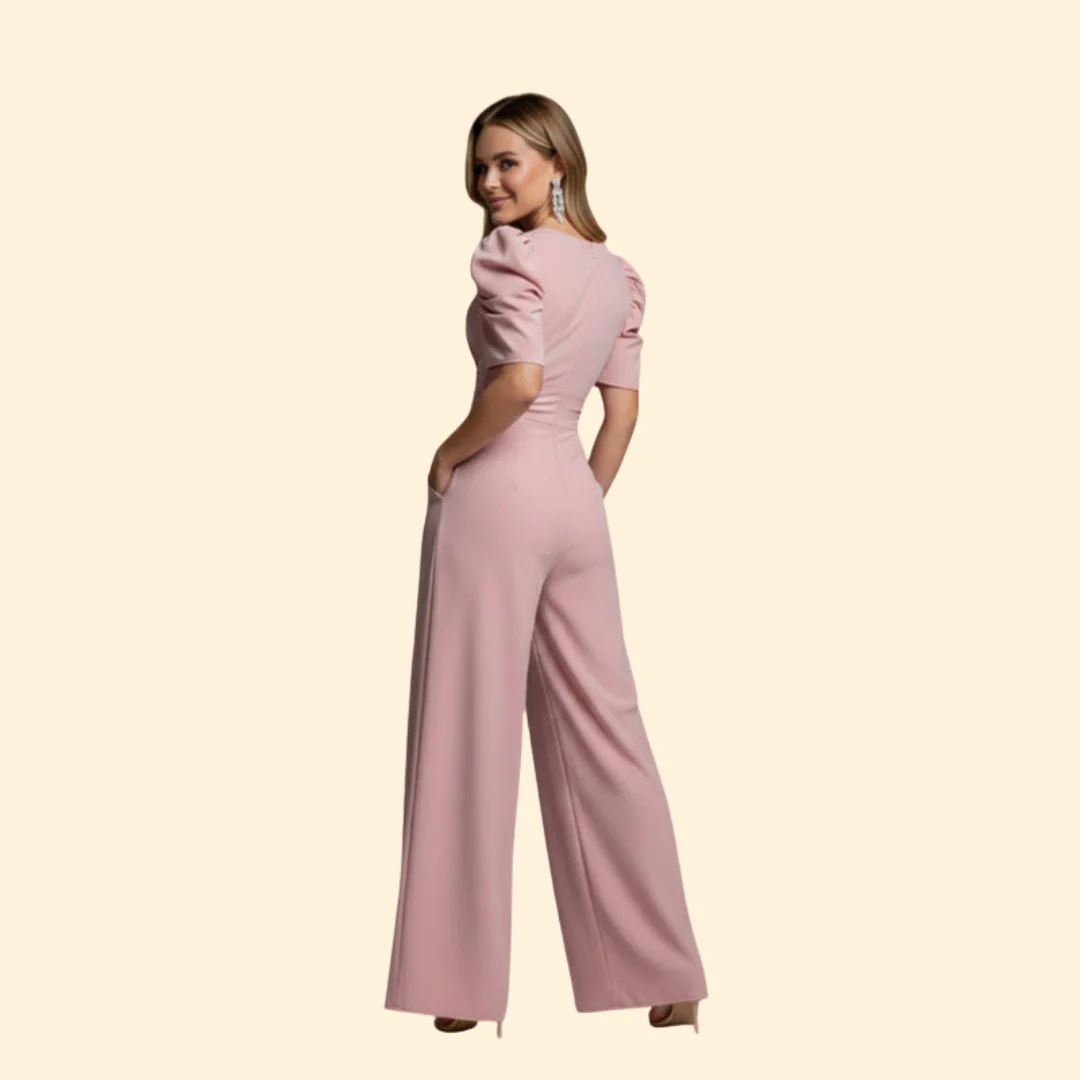 Women’s Elegant Jumpsuit with Puffy Sleeves - Image 4