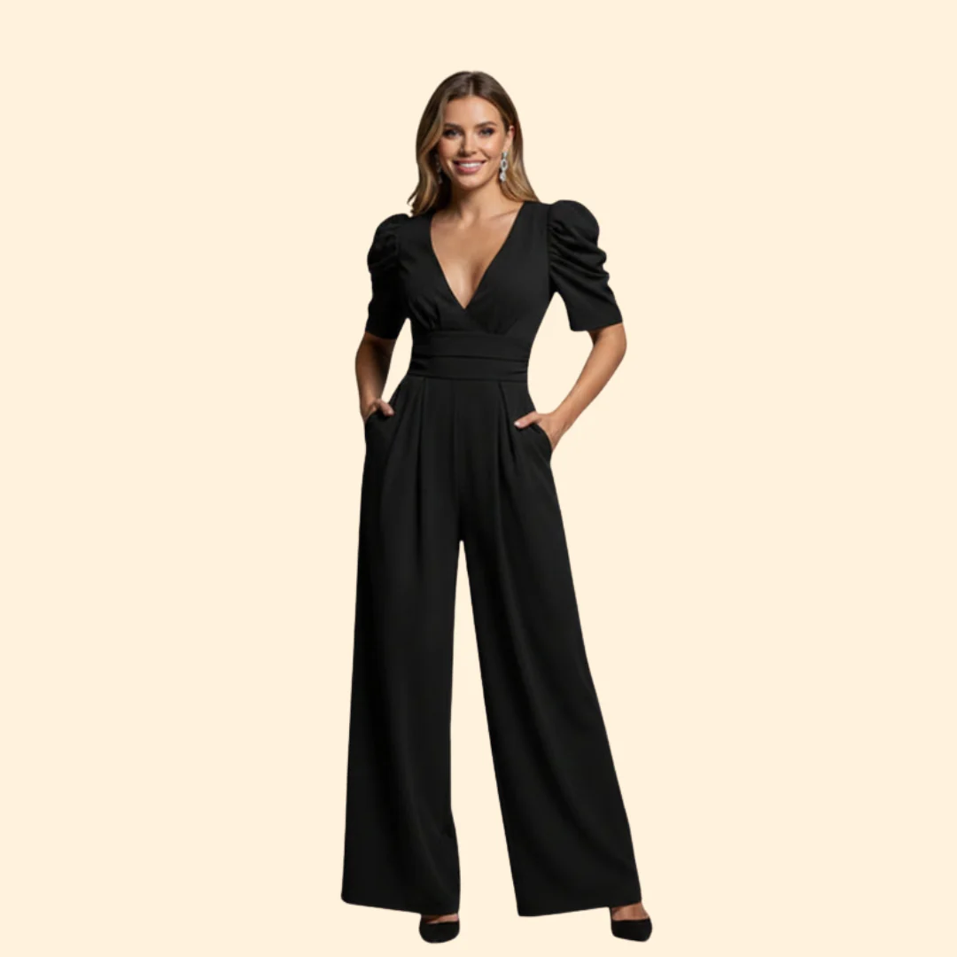 Women’s Elegant Jumpsuit with Puffy Sleeves - Image 6