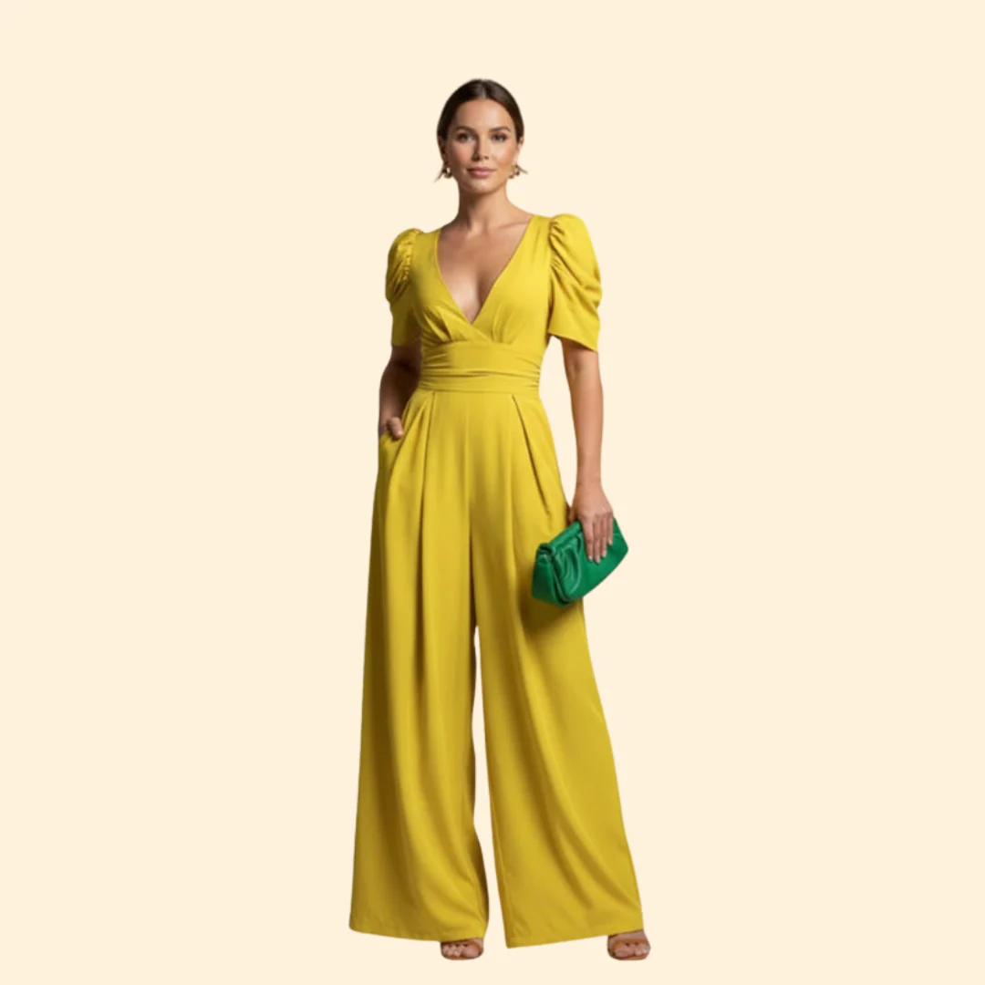 Women’s Elegant Jumpsuit with Puffy Sleeves - Image 7