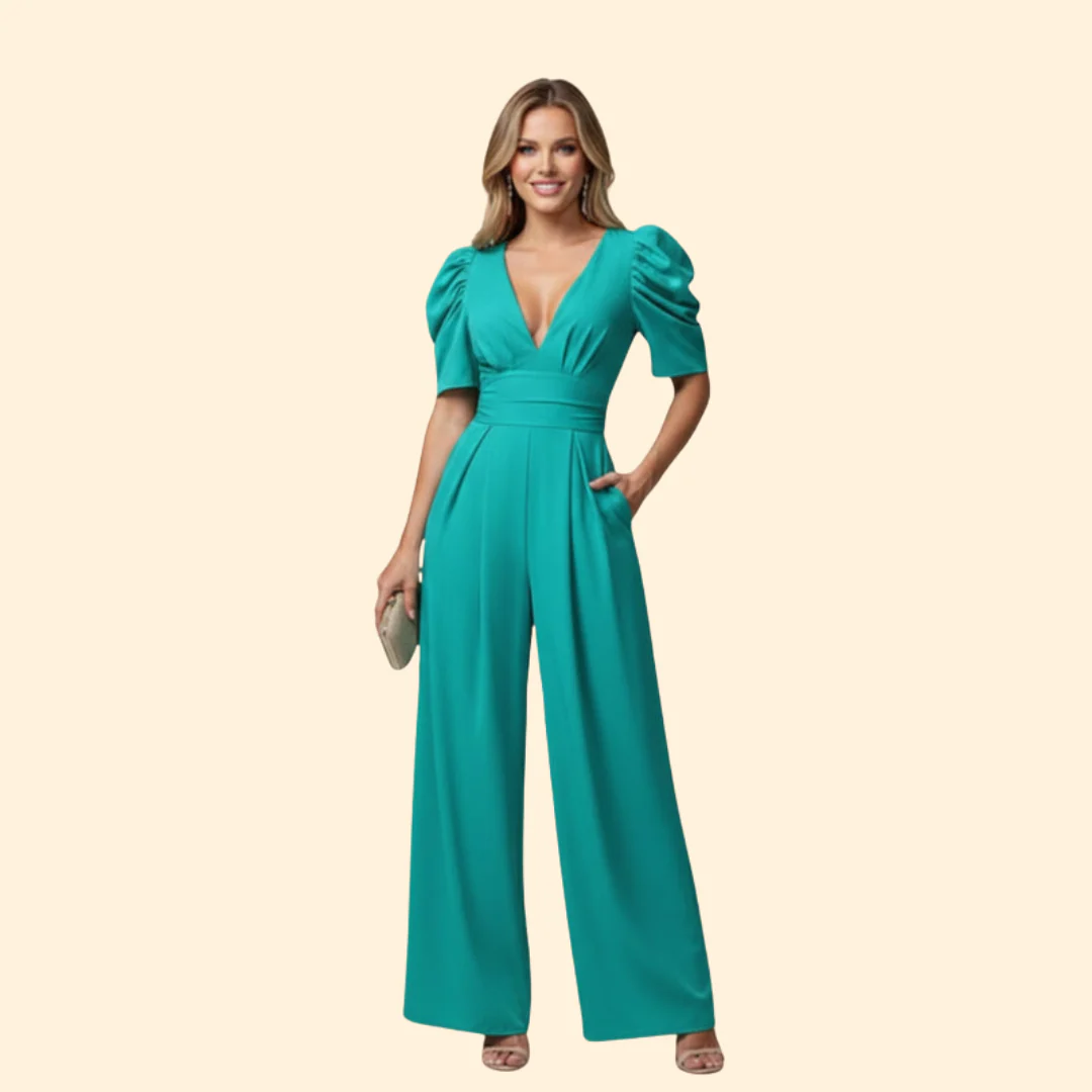 Women’s Elegant Jumpsuit with Puffy Sleeves - Image 8