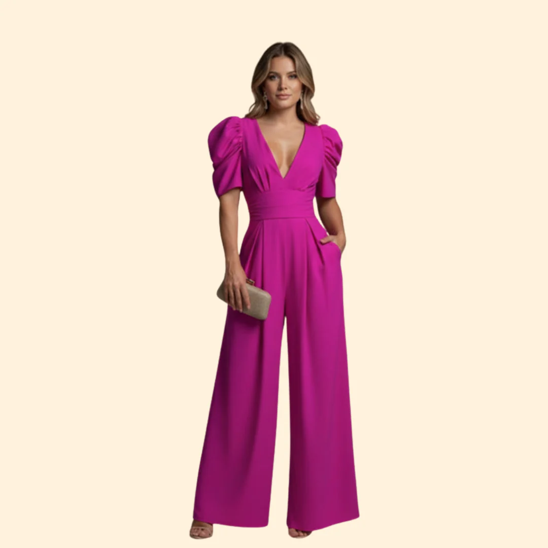 Women’s Elegant Jumpsuit with Puffy Sleeves - Image 9