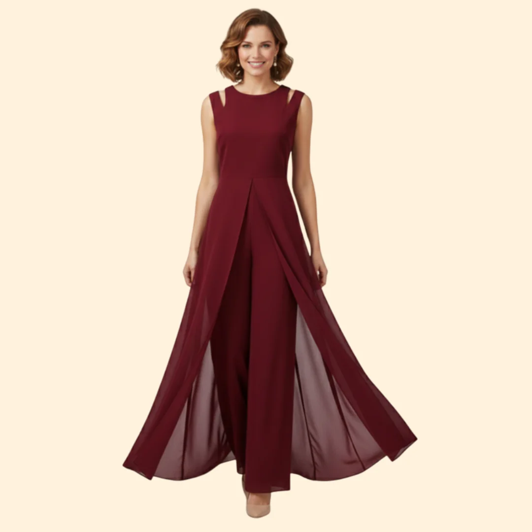 Women’s Elegant Jumpsuit with Shoulder Accents - Image 2