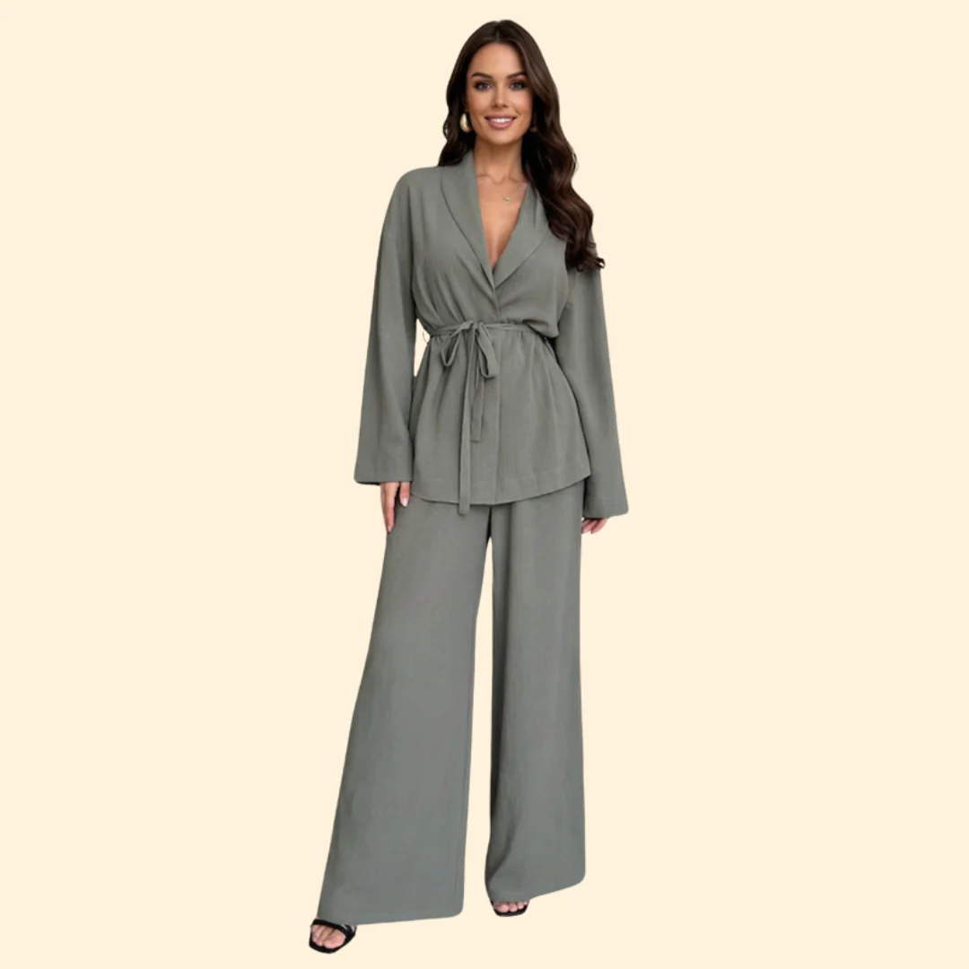 Women’s Elegant Jumpsuit with Waist Belt - Image 2