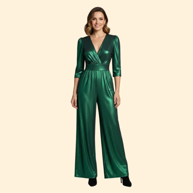 Women’s Elegant Jumpsuit with Wide Leg Pants - Image 2