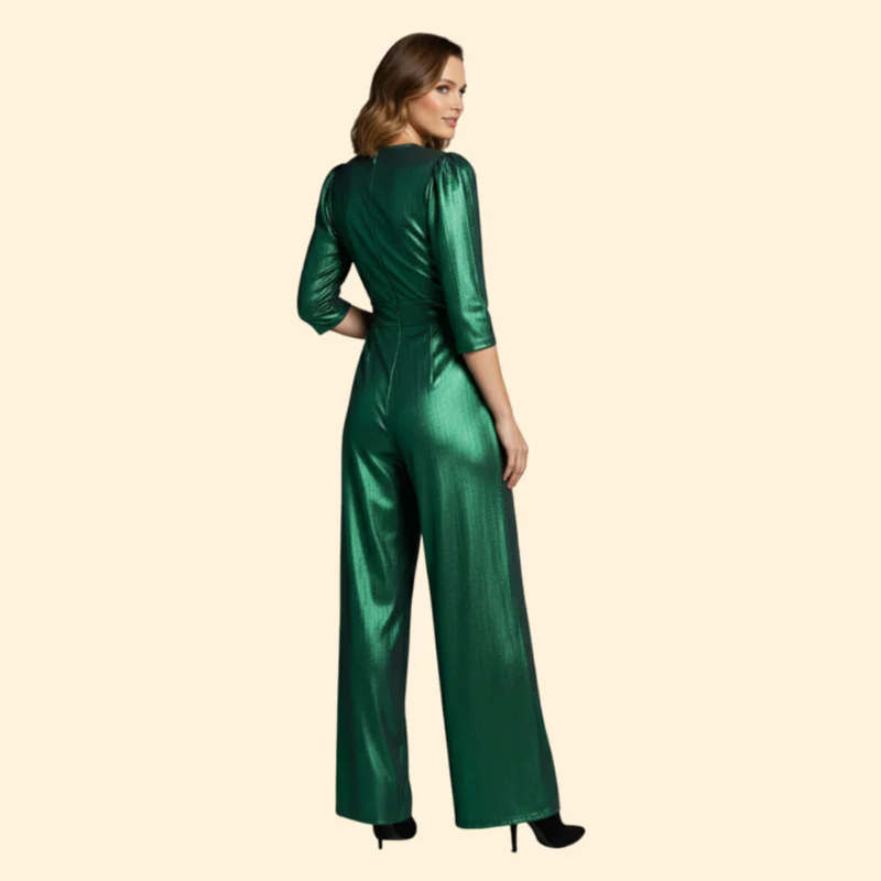 Women’s Elegant Jumpsuit with Wide Leg Pants - Image 3