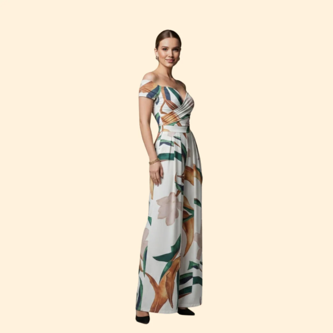 Women’s Elegant Jumpsuit Wrap Bodice - Image 3